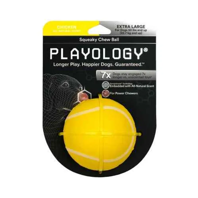 Playology Squeaky Chew Ball Pelota Masticable Sabor Pollo Xl