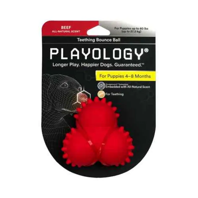 Playology Puppy Teething Bounce Ball Beef L