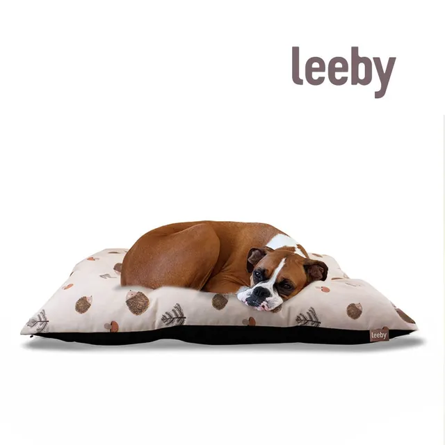 Leeby Cojín Acolchado Blanco con Erizos para perros Talla S