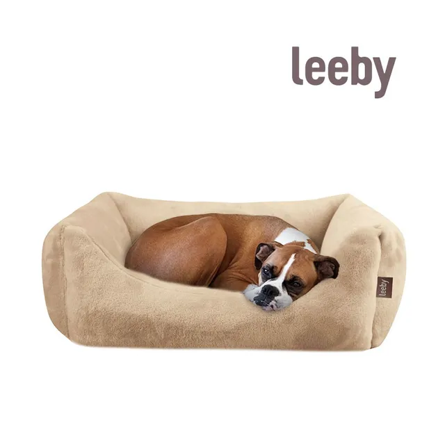 Leeby Cuna Con Cojín Desenfundable Beige para perros Talla S