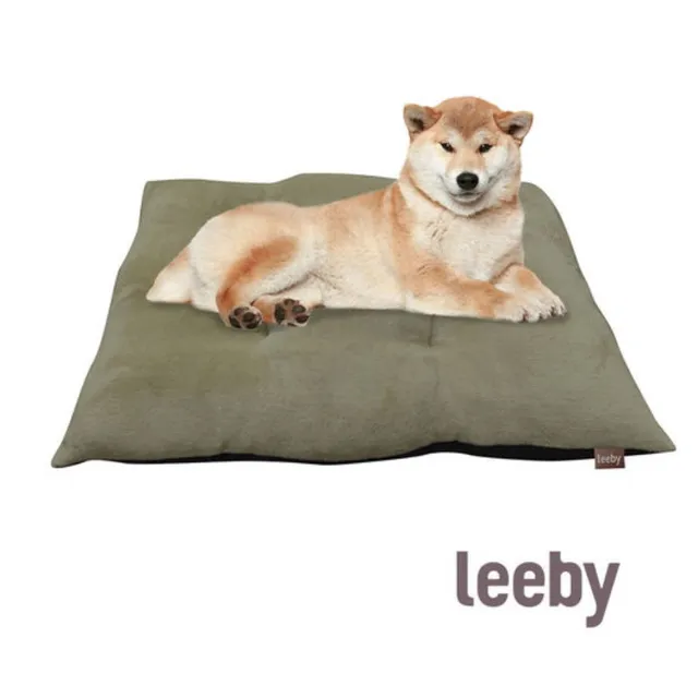Leeby cojín acolchado de terciopelo verde para perros Talla M