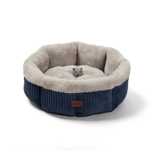 Leeby Cat Premium Donut Grey Blue