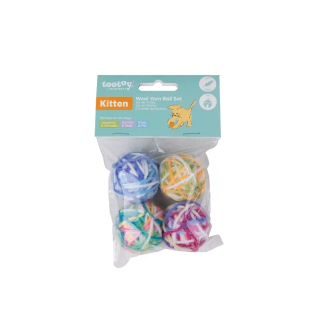 Tootoy! Kitten Rattle Wool Balls Set