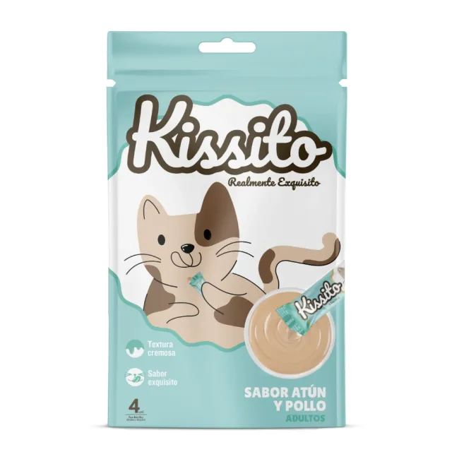 Kissito Cremosito Snack Cremoso Atún Y Pollo Bolsa 56Gr