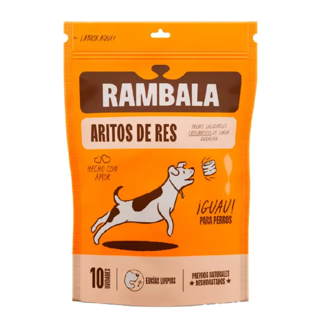Rambala Treats Deshidratados Aritos De Res (10 Unidades)