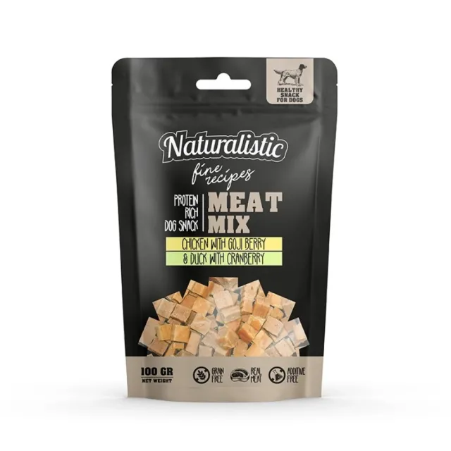 Naturalistic Fine Recipes Meat Mix Pollo Con Bayas De Goji Y Pato Con Arándonos Rojos 100 g