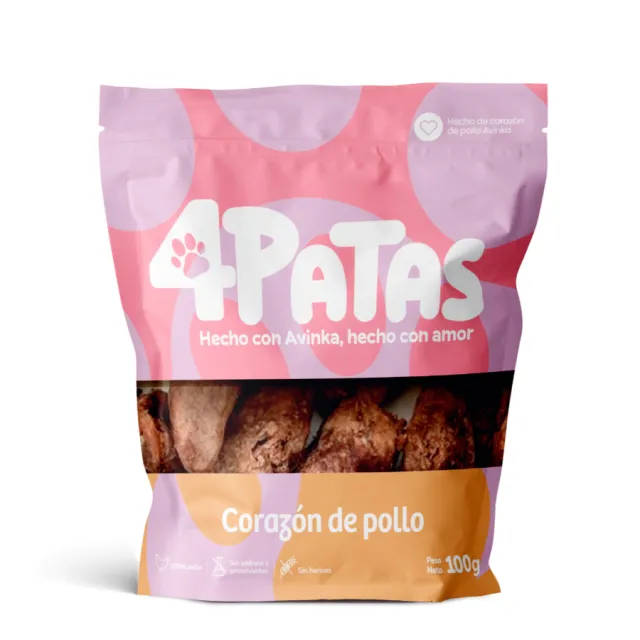 4 Patas Corazon De Pollo Deshidratado X 100 Gr