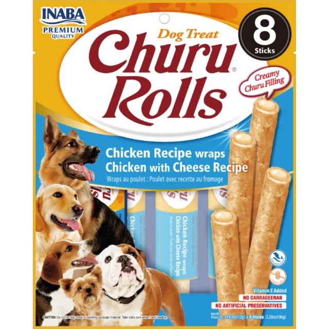 Churu Rolls Para Perros Pollo Con Queso 8 Unidades