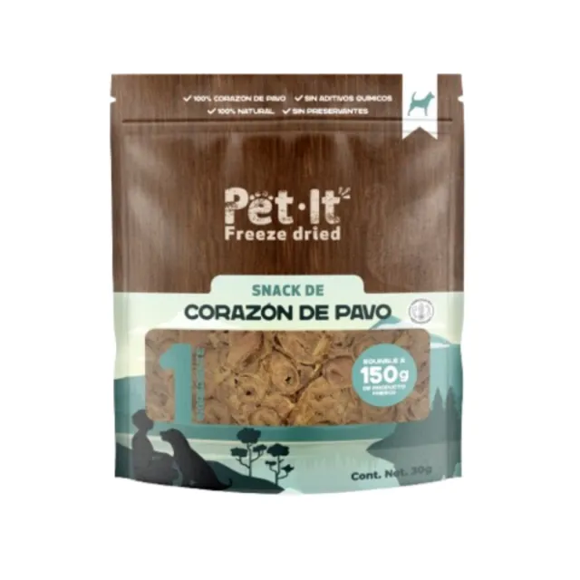 Pet It Snack Liofilizado Corazon De Pavo 30Gr