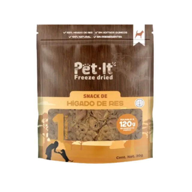 Pet It Snack Liofilizado Higado De Res 30Gr