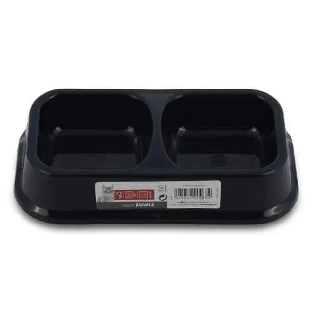 Mpets Plastic Bowl Double Bowl Navy Blue, 2X150 Ml