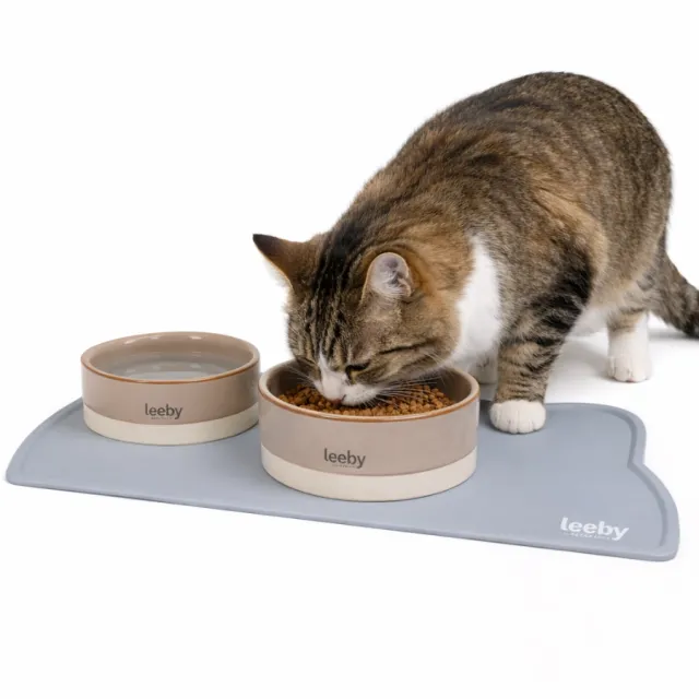 Tapete Leeby Con Forma De Gato Para Comederos