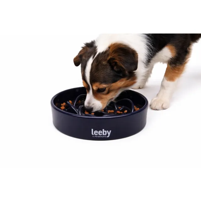 Tazón Cerámico Antidescanso Leeby Forma Rosa Color Azul 800 ml