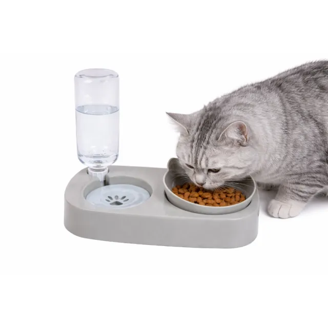 Dispensador Y Comedero Gris Leeby 500 Ml