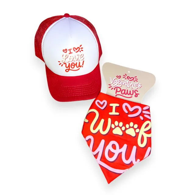Valentines Paws Bandana Mas Gorro Talla S