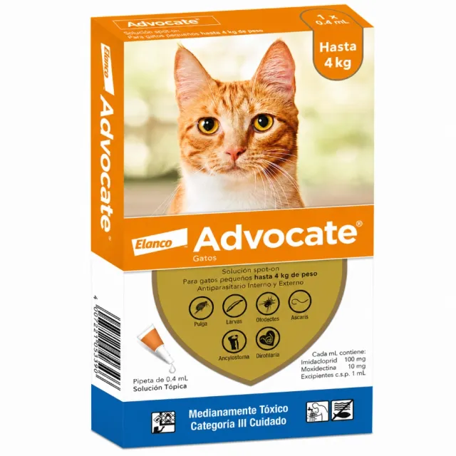 Advocate Gato Solucion Topica 0.4Ml (Hasta 4Kg)