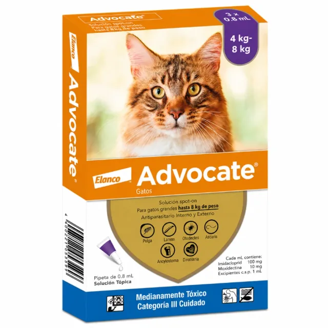 Advocate Gato Solucion Topica (4 A 8Kg)