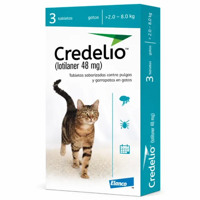 Credelio Gato Saborizado 48Mg Gato (2 A 8Kg)